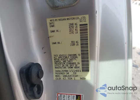 2011 Nissan Altima 2.5 S из США, поврежденный, VIN 1N4AL2EP8BC151401